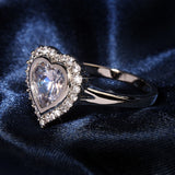 ICAHKYRA01053 CZ Ring Shine 3A Zircon Heart Shape wedding Rings for Women